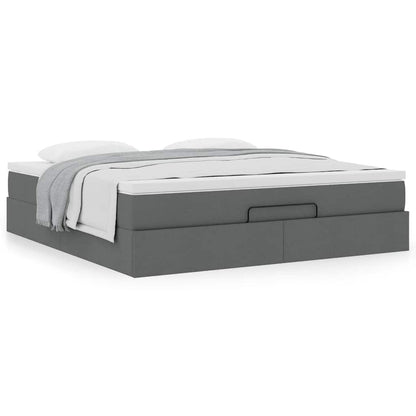 Ottoman bed met matras 180x200cm stof donkergrijs