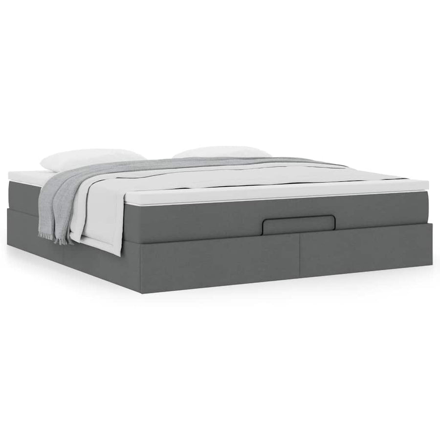 Ottoman bed met matras 180x200cm stof donkergrijs