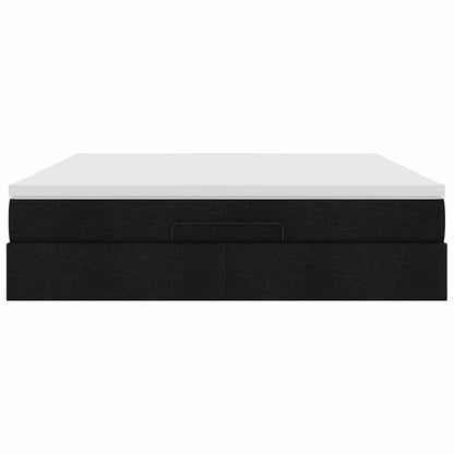 Ottoman bed met matras 180x200cm stof zwart