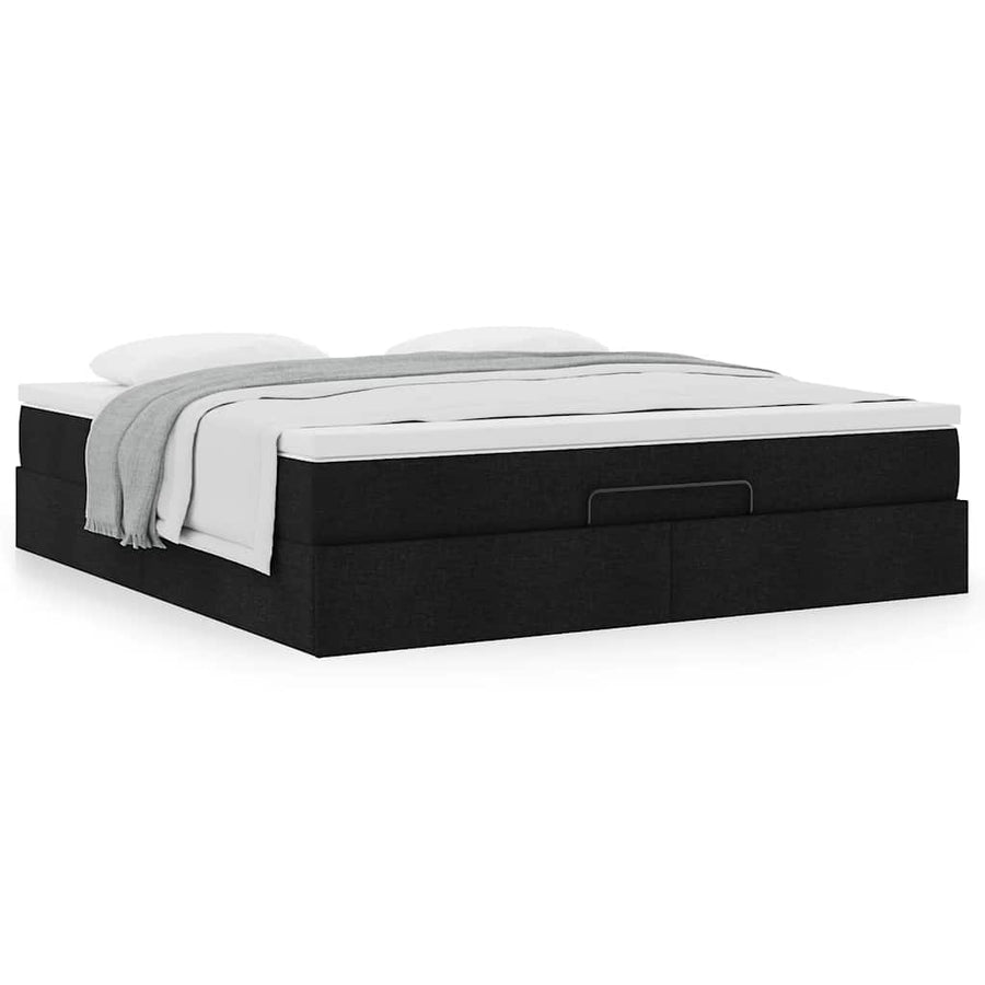 Ottoman bed met matras 180x200cm stof zwart