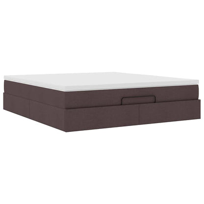 Ottoman Bed Met Matras 180X200Cm Stof 180 x 200 cm Donkerbruin
