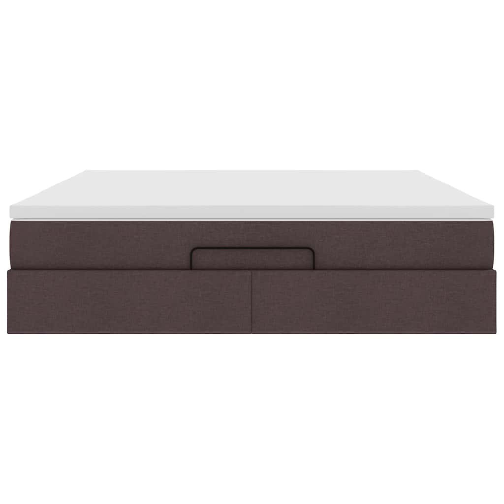 Ottoman Bed Met Matras 180X200Cm Stof 180 x 200 cm Donkerbruin