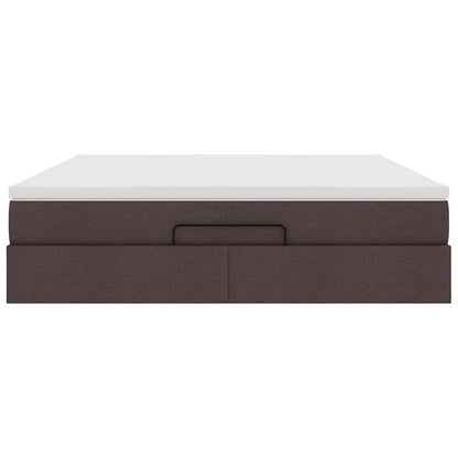Ottoman Bed Met Matras 180X200Cm Stof 180 x 200 cm Donkerbruin