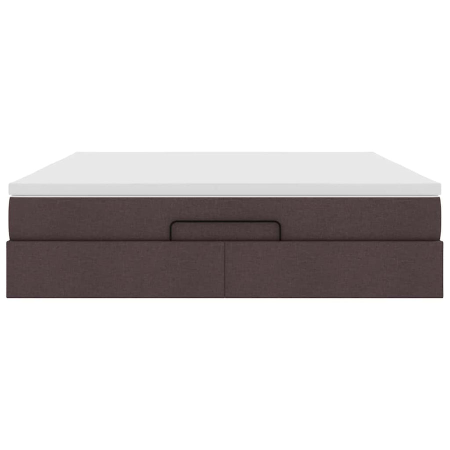Ottoman Bed Met Matras 180X200Cm Stof 180 x 200 cm Donkerbruin