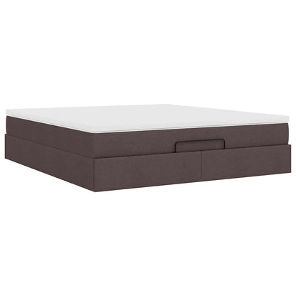 Ottoman Bed Met Matras 180X200Cm Stof 180 x 200 cm Donkerbruin