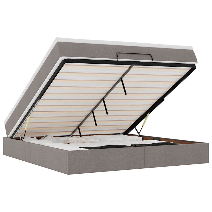 Ottoman bed met matras 180x200cm stof taupe