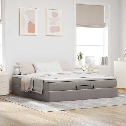 Ottoman bed met matras 180x200cm stof taupe
