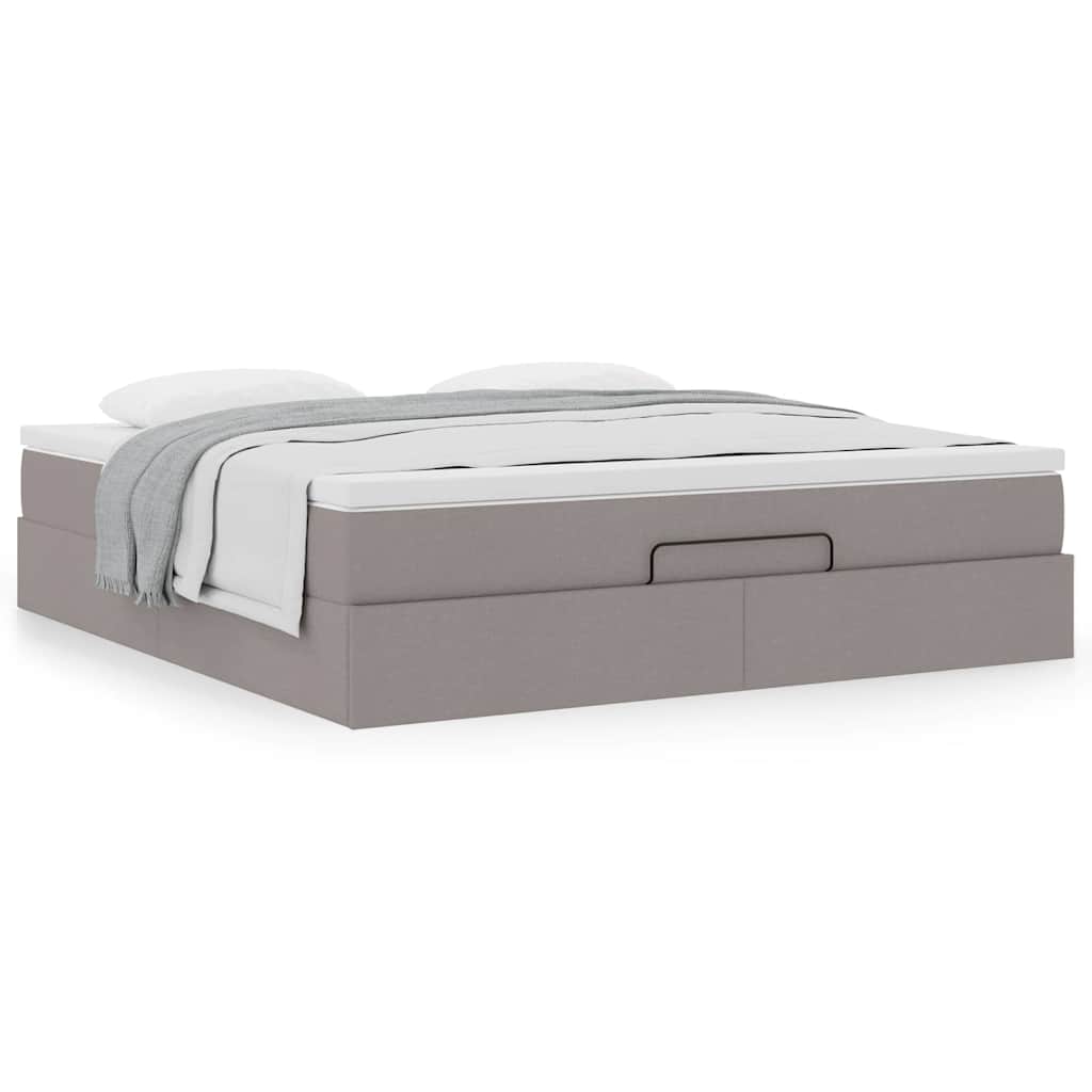 Ottoman bed met matras 180x200cm stof taupe