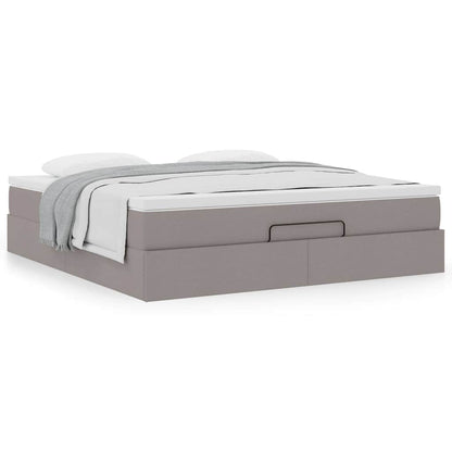 Ottoman bed met matras 180x200cm stof taupe