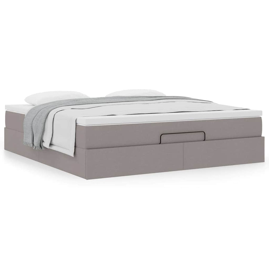 Ottoman bed met matras 180x200cm stof taupe