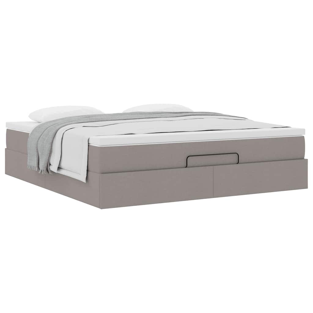 Ottoman bed met matras 180x200cm stof taupe
