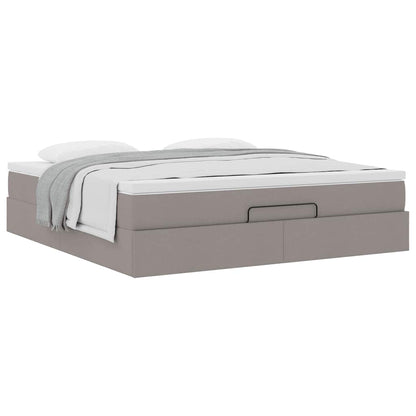Ottoman bed met matras 180x200cm stof taupe
