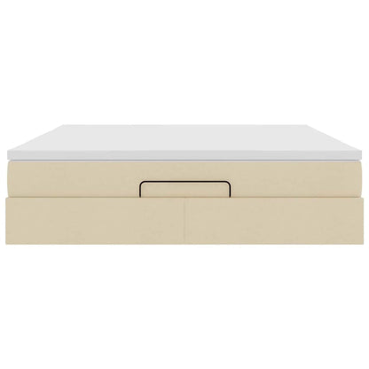 Ottoman bed met matras 180x200cm stof crèmekleurig