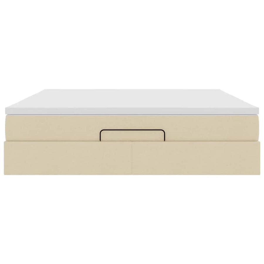Ottoman bed met matras 180x200cm stof crèmekleurig