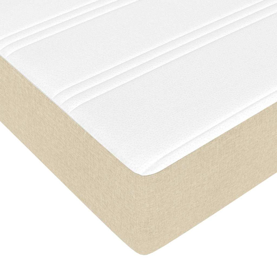 Ottoman bed met matras 180x200cm stof crèmekleurig