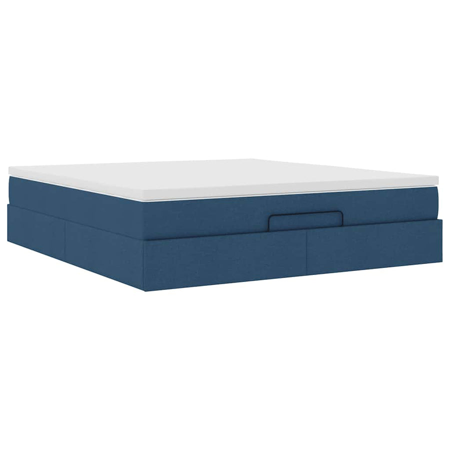 Ottoman bed met matras 180x200cm stof blauw
