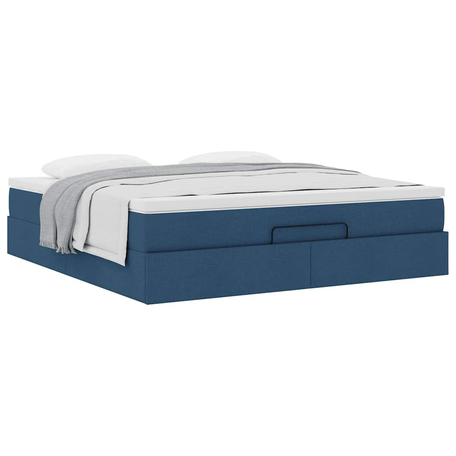 Ottoman bed met matras 180x200cm stof blauw