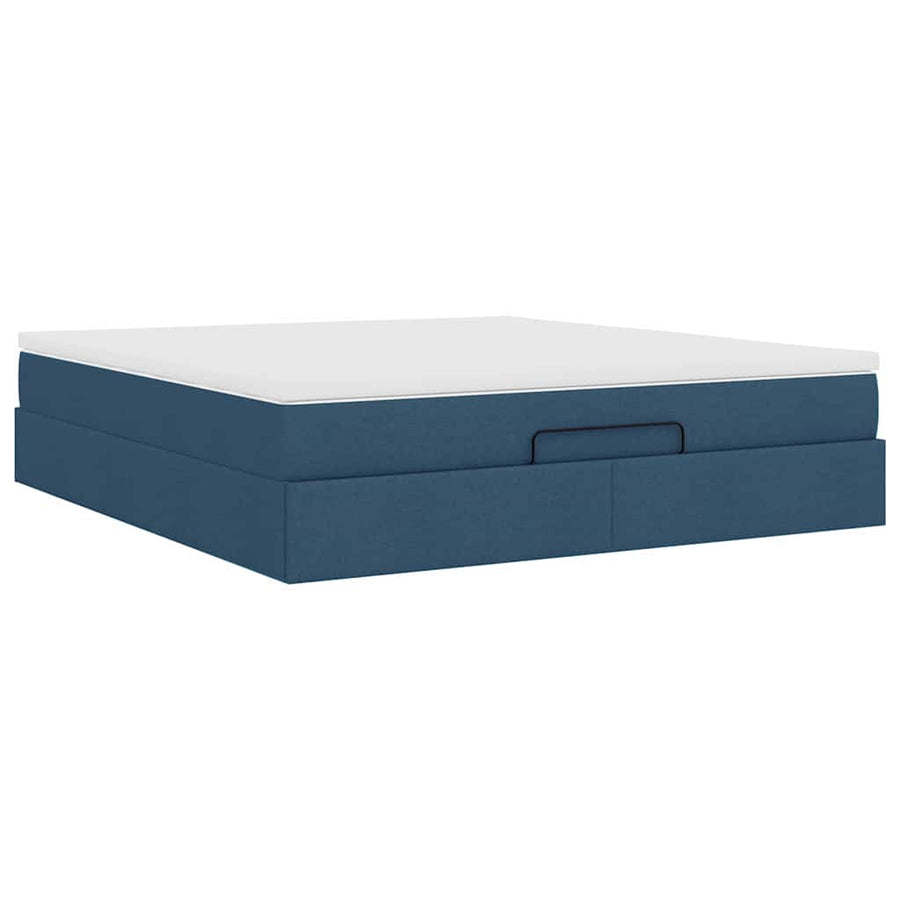 Ottoman bed met matras 180x200cm stof blauw