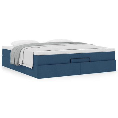 Ottoman bed met matras 180x200cm stof blauw