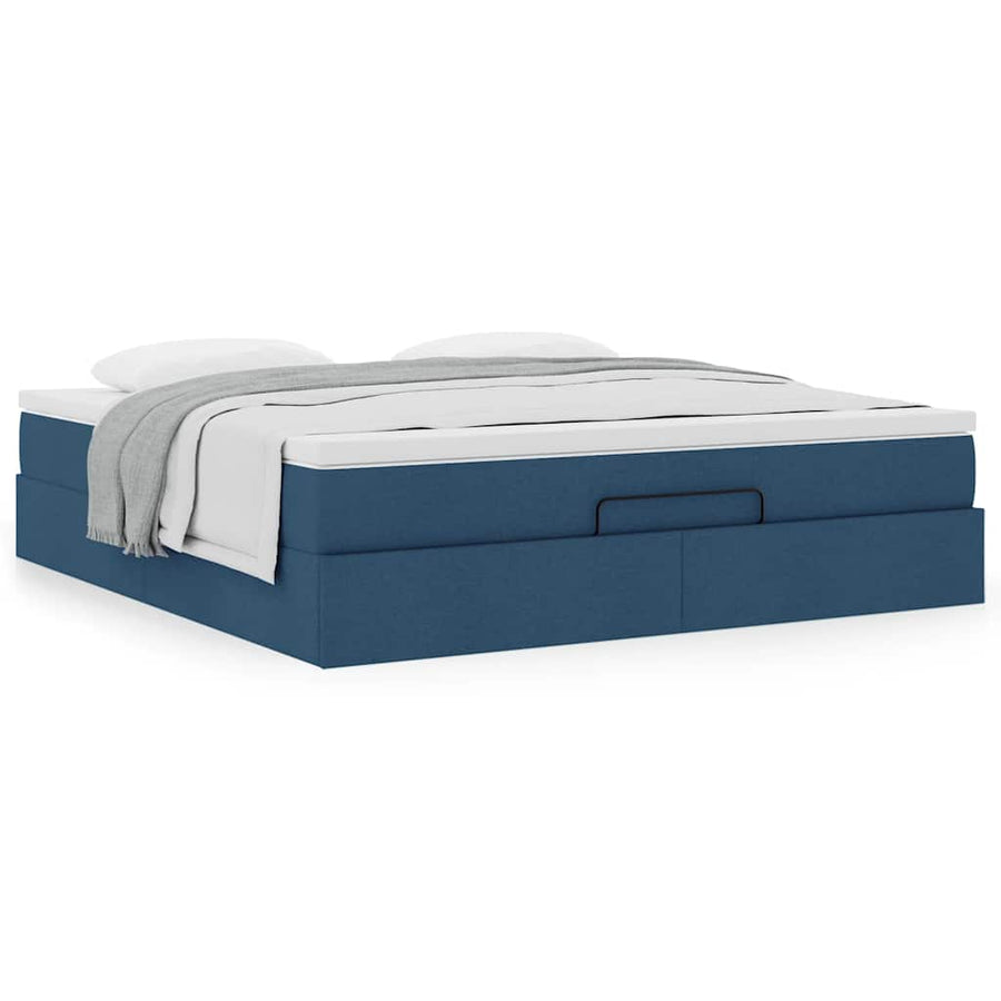 Ottoman bed met matras 180x200cm stof blauw