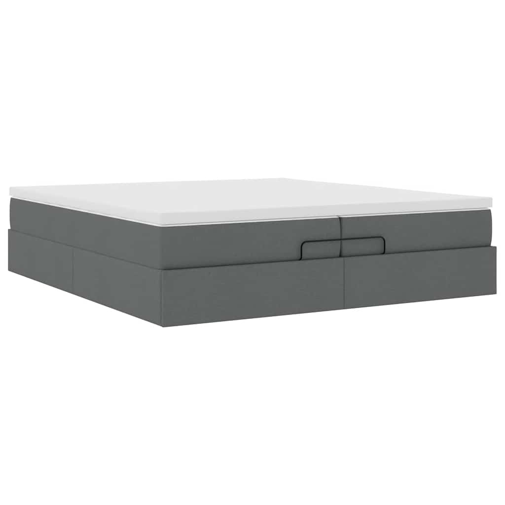 Ottoman bed met matrassen 200x200cm stof donkergrijs