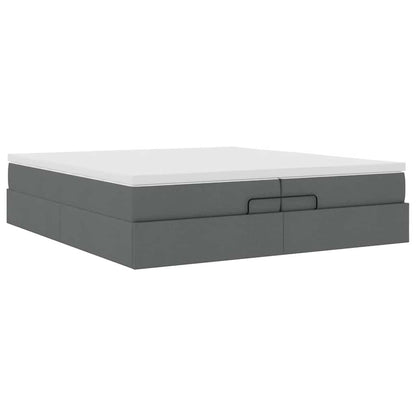 Ottoman bed met matrassen 200x200cm stof donkergrijs