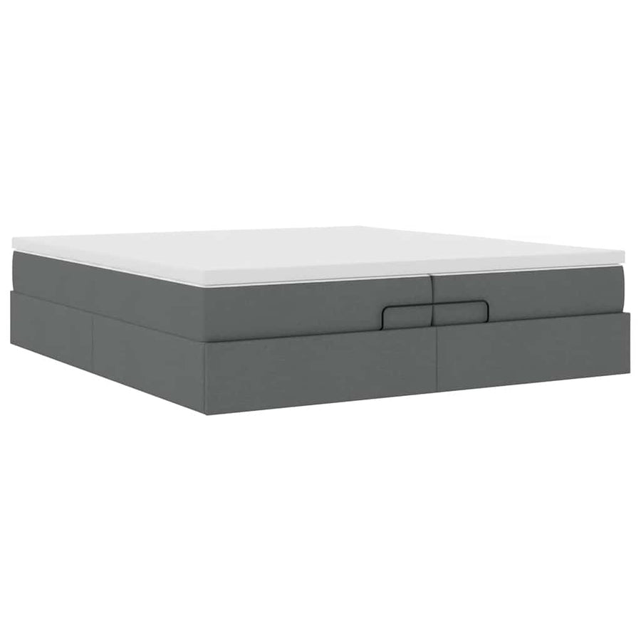 Ottoman bed met matrassen 200x200cm stof donkergrijs