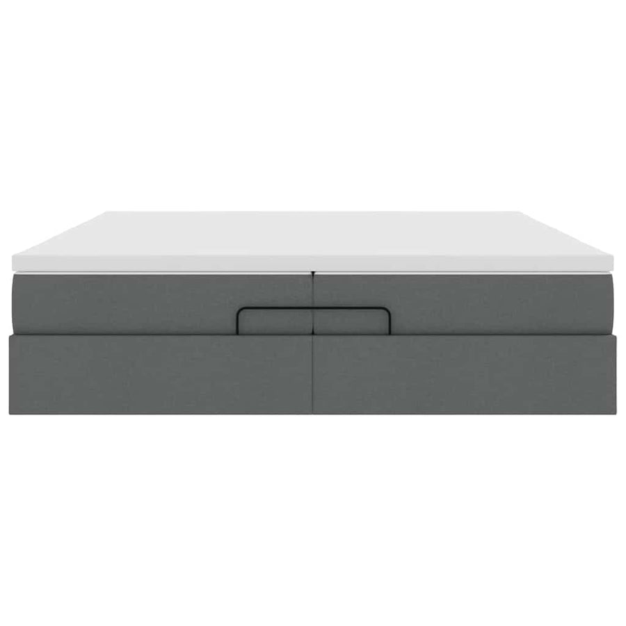 Ottoman bed met matrassen 200x200cm stof donkergrijs