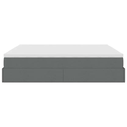 Ottoman bed met matrassen 200x200cm stof donkergrijs
