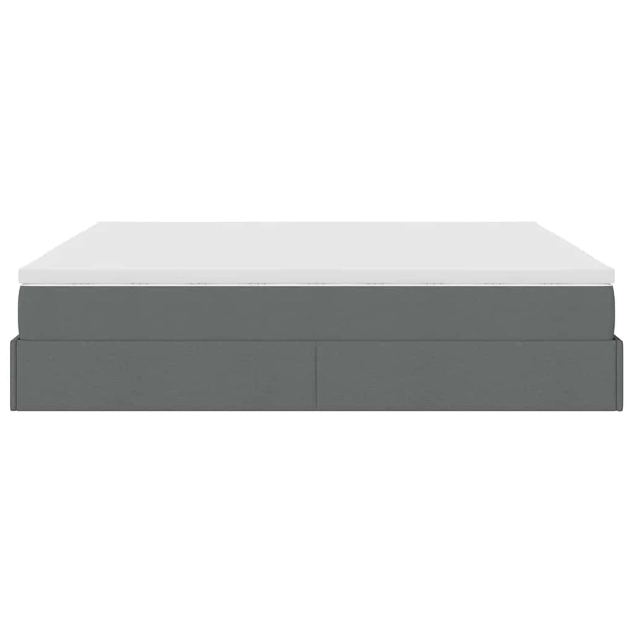 Ottoman bed met matrassen 200x200cm stof donkergrijs