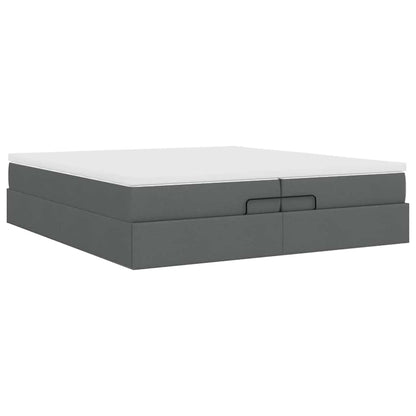 Ottoman bed met matrassen 200x200cm stof donkergrijs