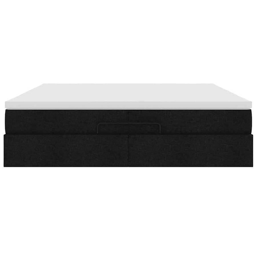 Ottoman bed met matrassen 200x200cm stof zwart