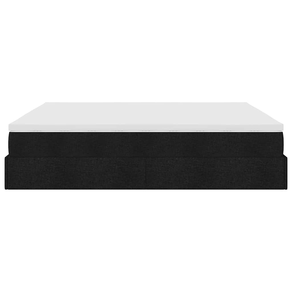 Ottoman bed met matrassen 200x200cm stof zwart