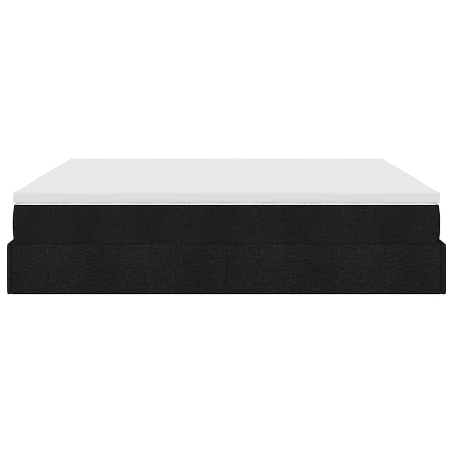 Ottoman bed met matrassen 200x200cm stof zwart