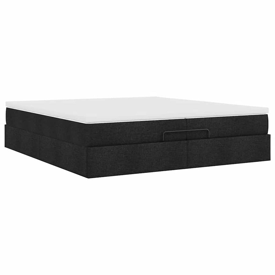 Ottoman bed met matrassen 200x200cm stof zwart