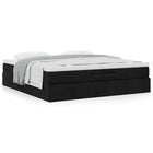 Ottoman bed with mattresses 200x200cm fabric black