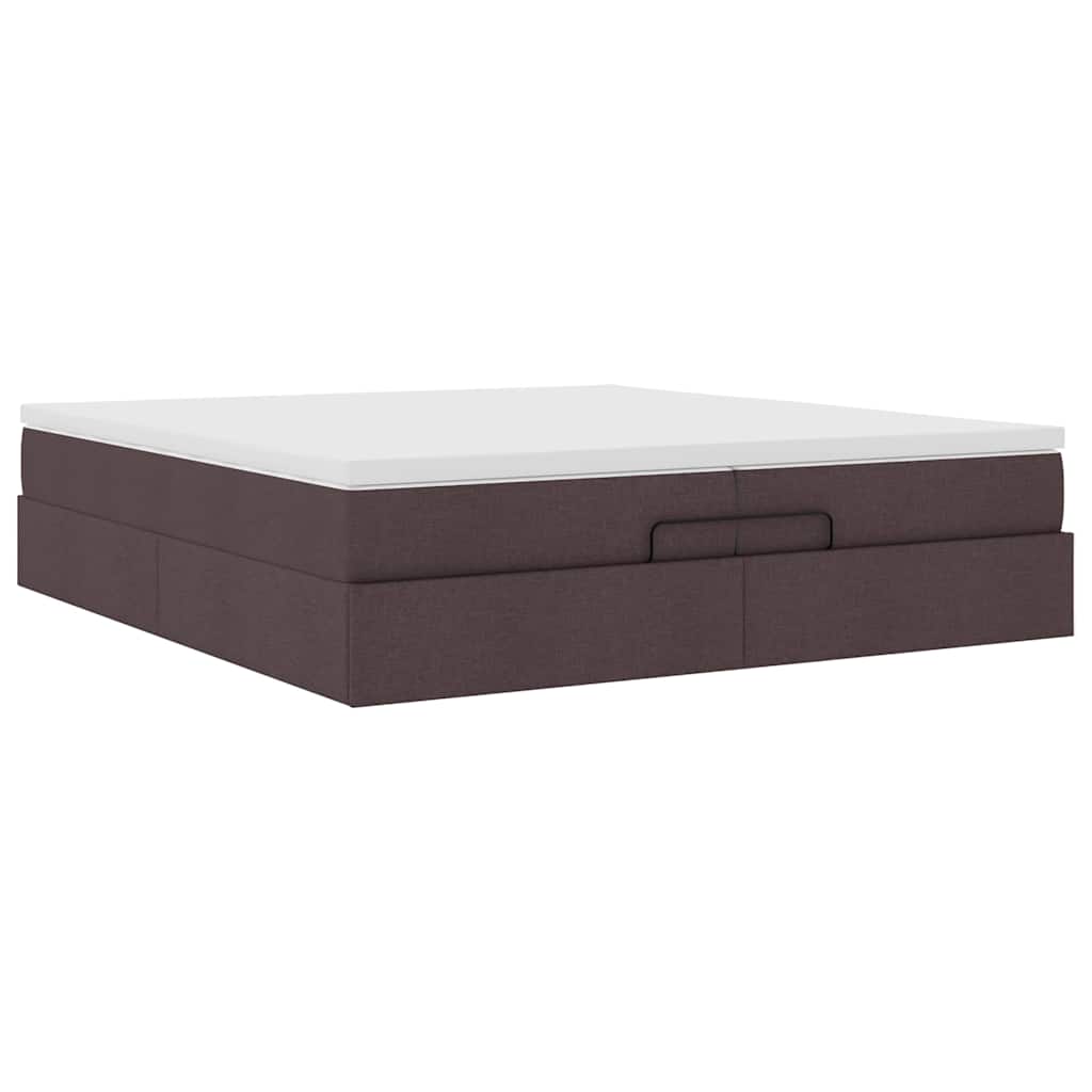 Ottoman bed met matrassen 200x200cm stof donkerbruin