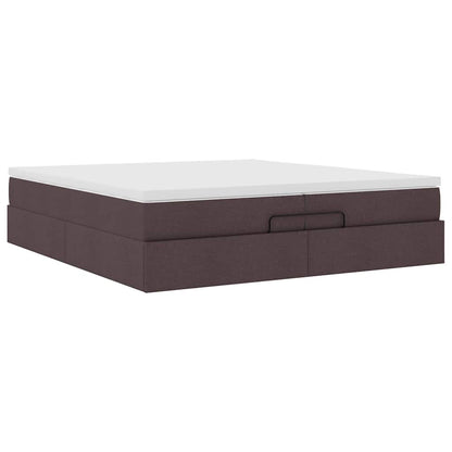 Ottoman bed met matrassen 200x200cm stof donkerbruin