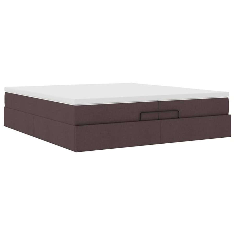 Ottoman bed met matrassen 200x200cm stof donkerbruin