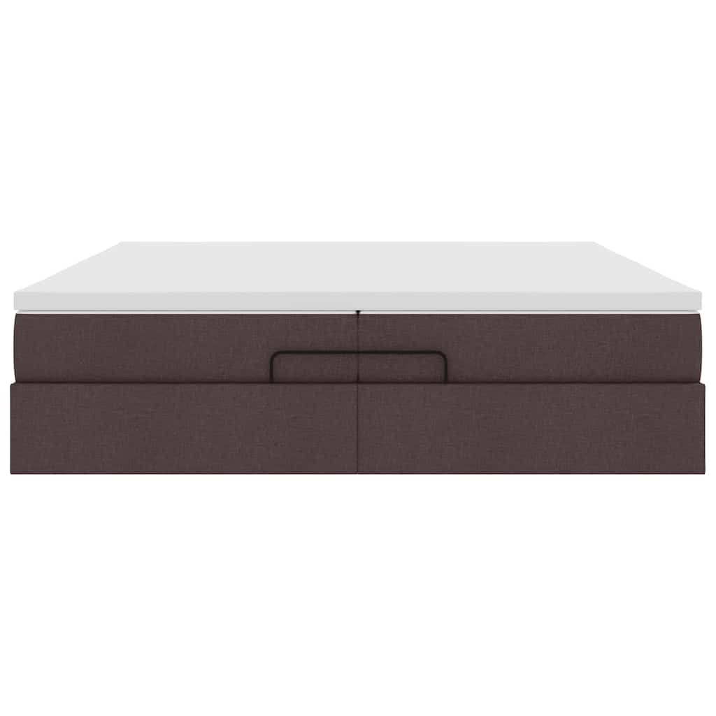 Ottoman bed met matrassen 200x200cm stof donkerbruin