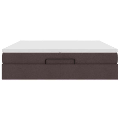 Ottoman bed met matrassen 200x200cm stof donkerbruin