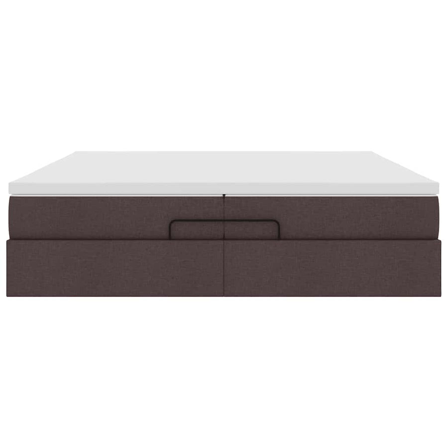 Ottoman bed met matrassen 200x200cm stof donkerbruin