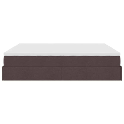 Ottoman bed met matrassen 200x200cm stof donkerbruin