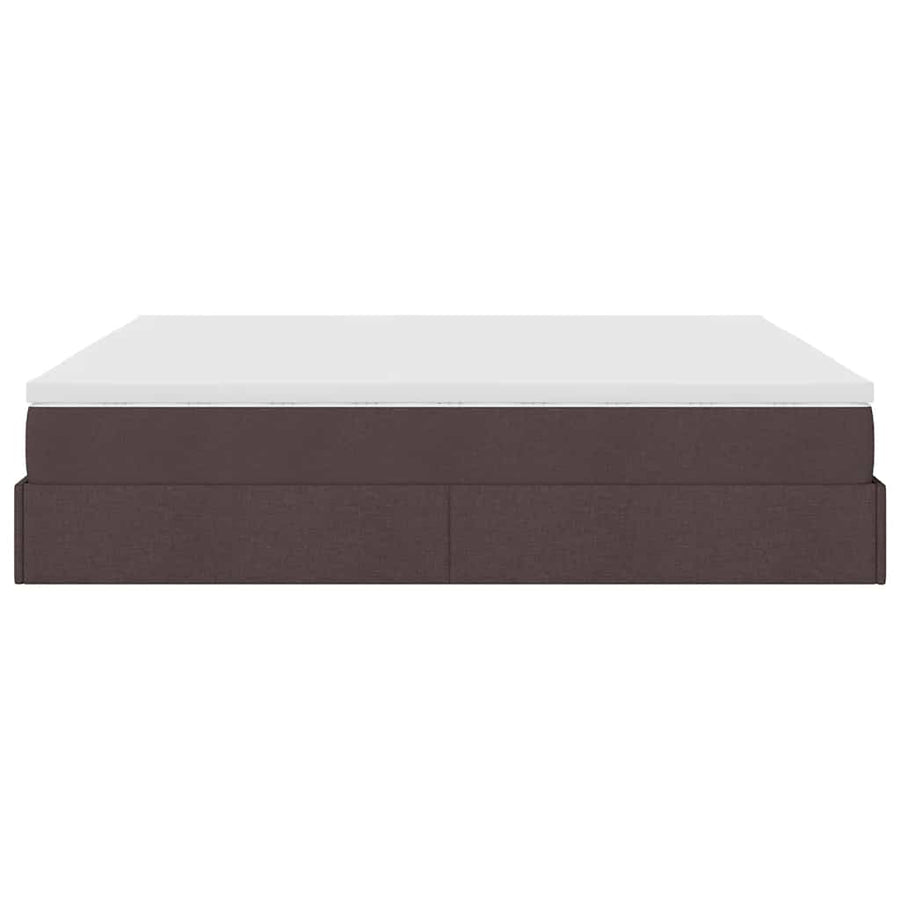 Ottoman bed met matrassen 200x200cm stof donkerbruin