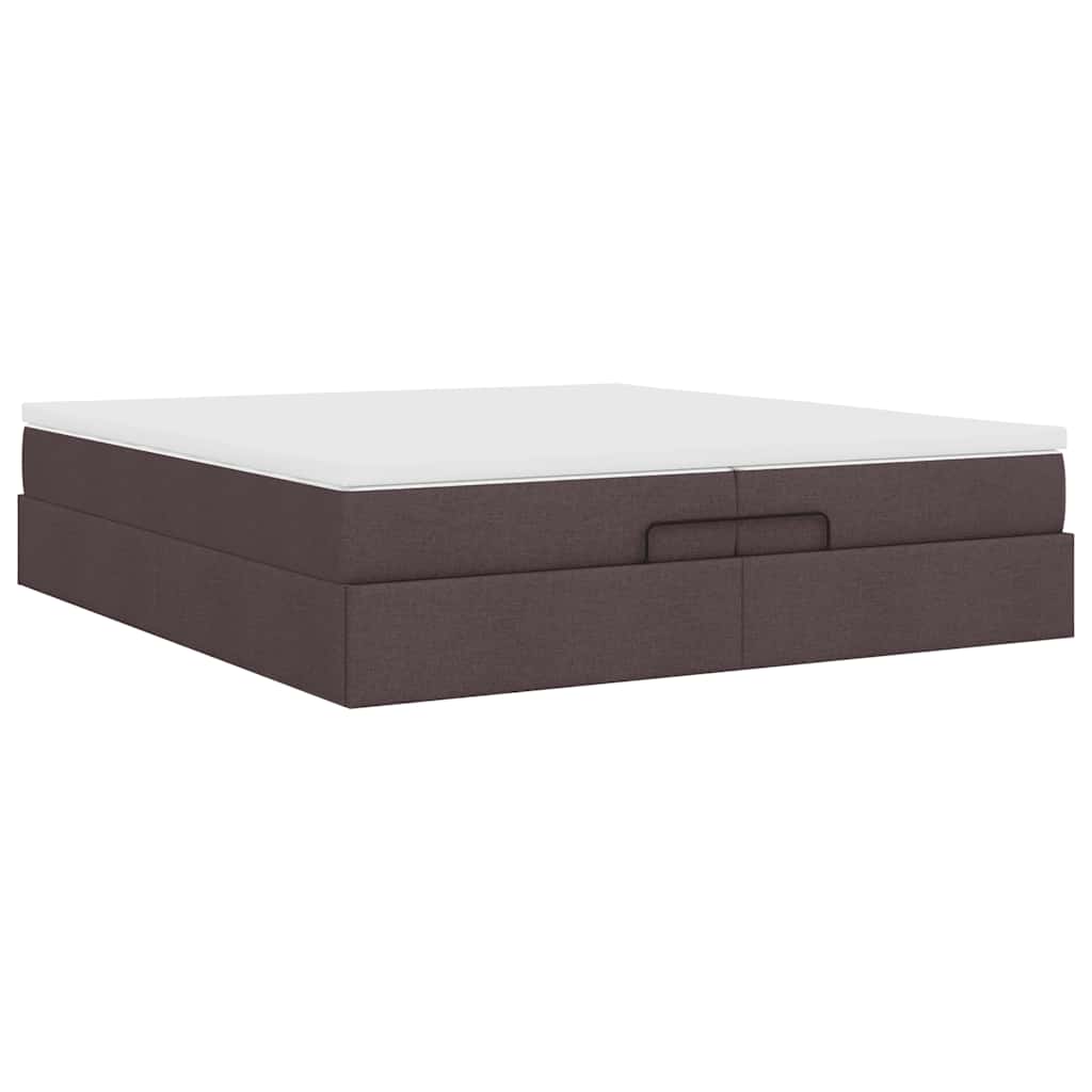 Ottoman bed met matrassen 200x200cm stof donkerbruin