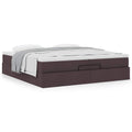 Ottoman bed met matrassen 200x200cm stof donkerbruin