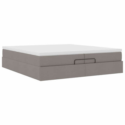 Ottoman bed met matrassen 200x200cm stof taupe