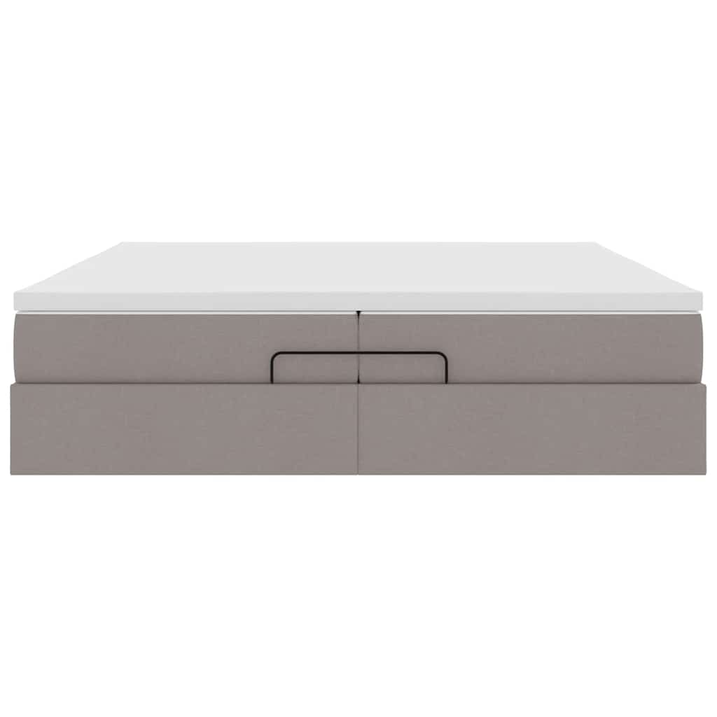 Ottoman bed met matrassen 200x200cm stof taupe