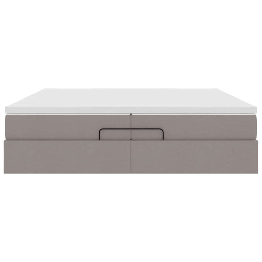 Ottoman bed met matrassen 200x200cm stof taupe