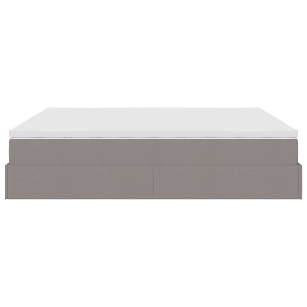 Ottoman bed met matrassen 200x200cm stof taupe